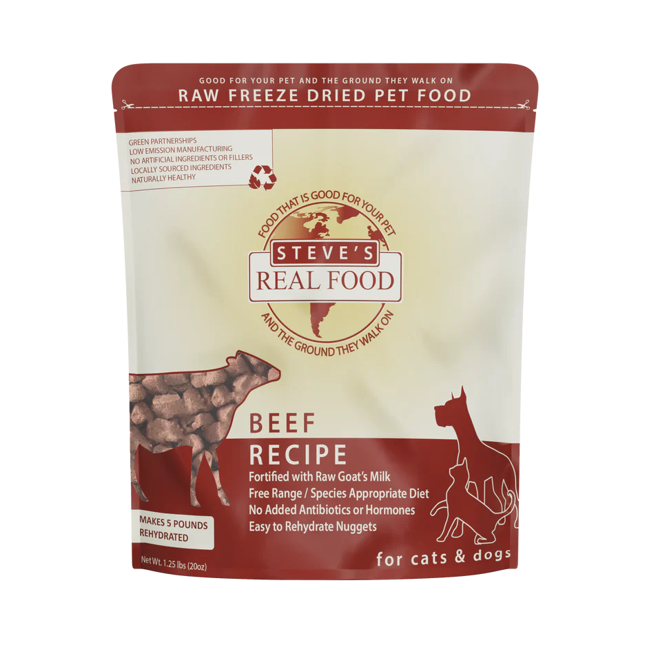 Freeze Dried Raw Pet Food: Beef Nuggets - Steve’s Real Food
