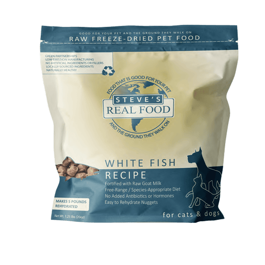 Freeze-Dried Raw Pet Food White Fish Diet - Steve's Real Food